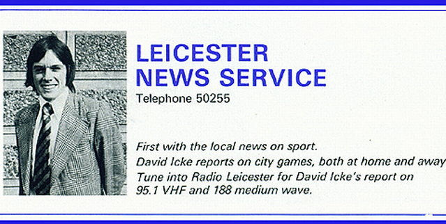 Annonce de Icke journaliste sportif sur Radio Leicester