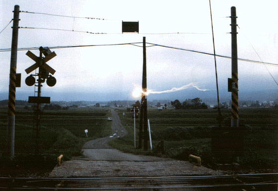 Une photographie qui apporta beaucoup à la preuve de l'existence de la foudre globulaire, se déplaçant ici parallèlement à la ligne électrique