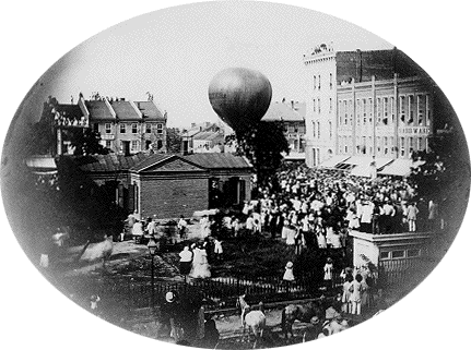 1ʳᵉ livraison officielle de courrier U.S. par air par le ballon Jupiter de Wise, depuis Lafayette (Indiana), le 17 août 1859