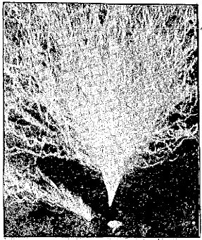 Strange pranks played by lightning have been photographed, as the accompanying etching of a fan-shaped display shows