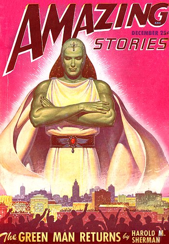 L'homme vert' dans le n° 7, vol. 20 de Amazing Stories d'octobre