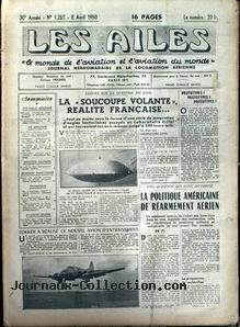 Les ailes de ce jour-là, titrant sur La "soucoupe volante", réalité française