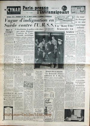 Paris-presse - l'intransigeant du 18 avril, indique que La tour du Bourget a vu une soucoupe volante... mais pas l'observatoire de Meudon