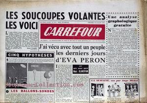 Carrefour n° 404 du 11 avril, indique que Les soucoupes volantes n'étaient qu'une illusion d'optique créée par un courant d'air chaud