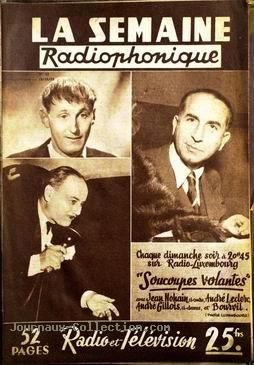 La semaine radiophonique n° 42 du 19 octobre, annonçant le programme Soucoupes volantes tous les dimanches soirs sur Radio Luxembourg